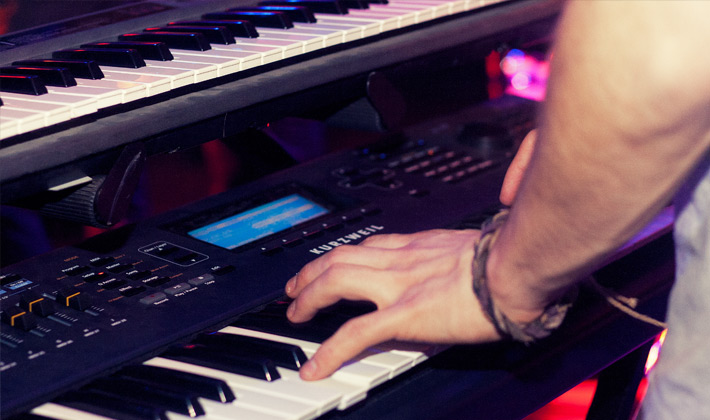 A man playing a keyboard
